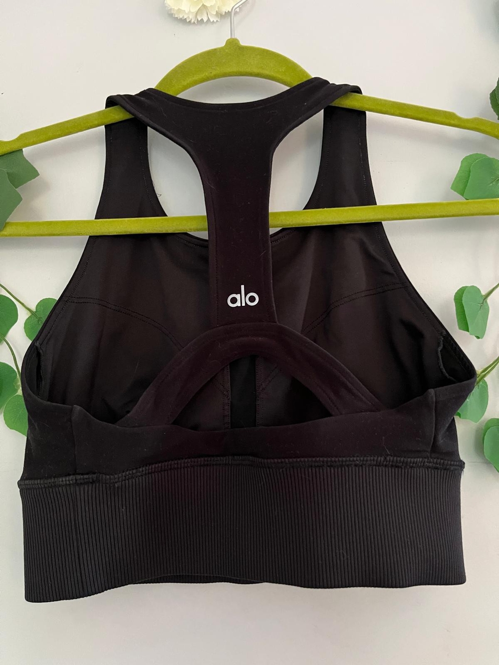 ALO Yoga Black Racerback Support Sports Bra